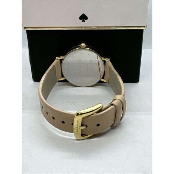 Kate Spade 0484 Women Beige Leather Strap Analog Dial Quartz Wrist Watch JNA137